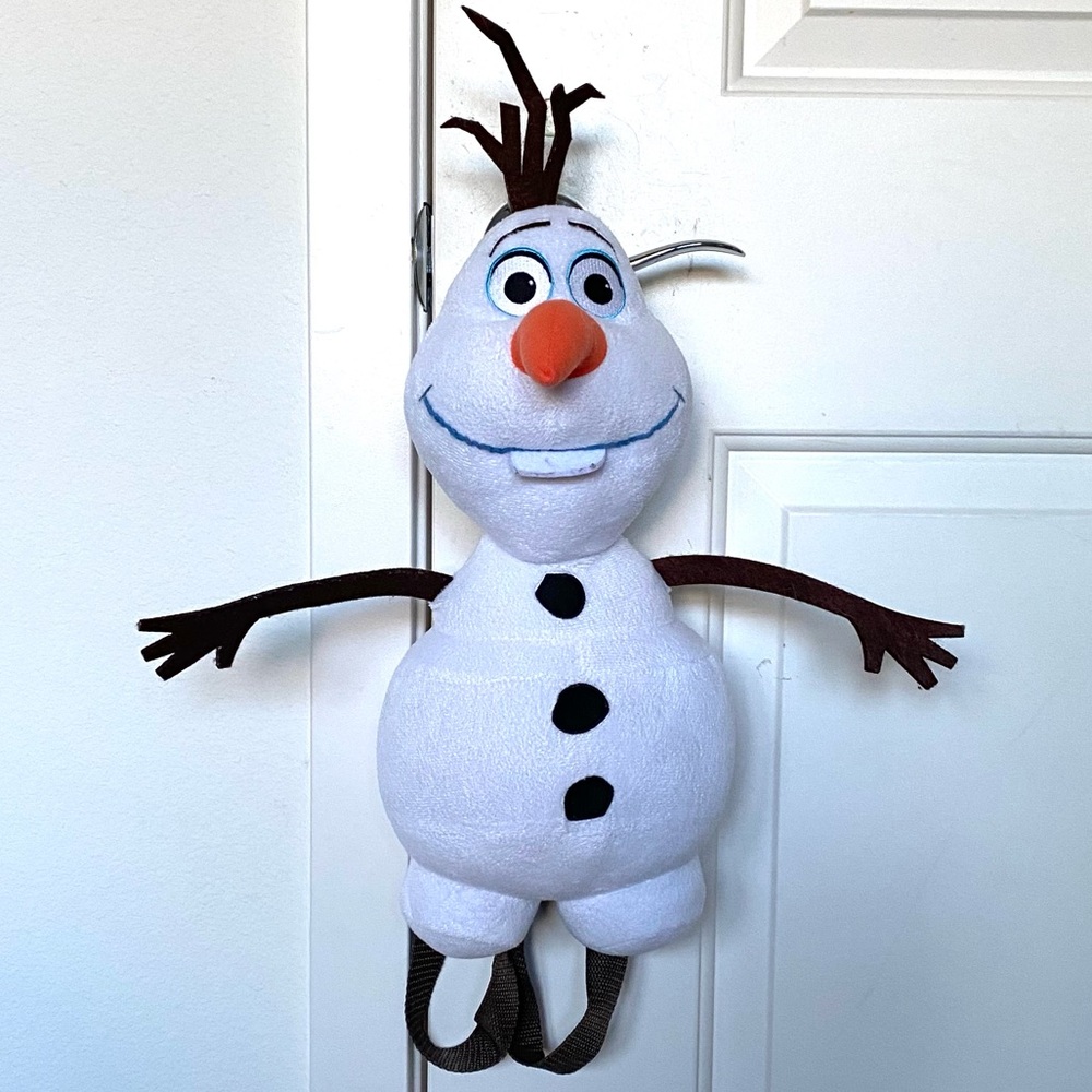 Disney Frozen Olaf Plush Doll Backpack Stuffed Animal White Snowman Snowflake
